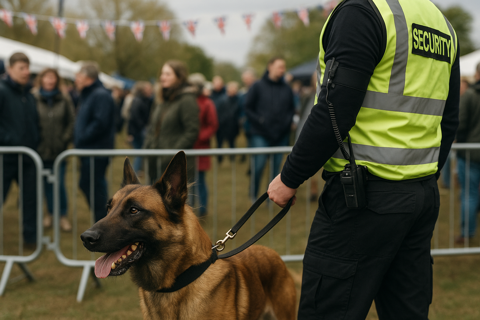 20250825 1941 festival security dog simple compose 01k3gtqm2ffc5td4fs5sw8k4y6